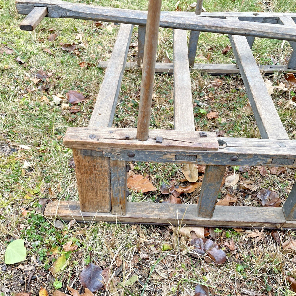 Antique Primitive Country Painted Sled W/Handle