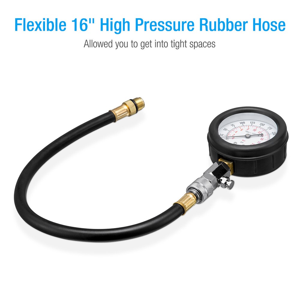 Engine Cylinder Compression Tester Testing Gauge for Motorcycle Car Auto Check