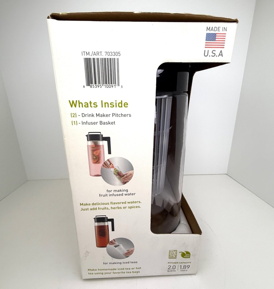 Takeya Drink Maker 2 Pack Pitcher with infuser, 2Q each pitcher