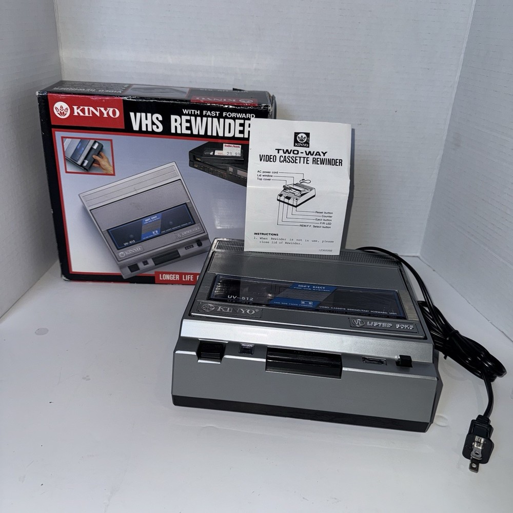 Kinyo VHS 2-Way Video Rewinder Fast Forward Auto Stop/Eject UV-512