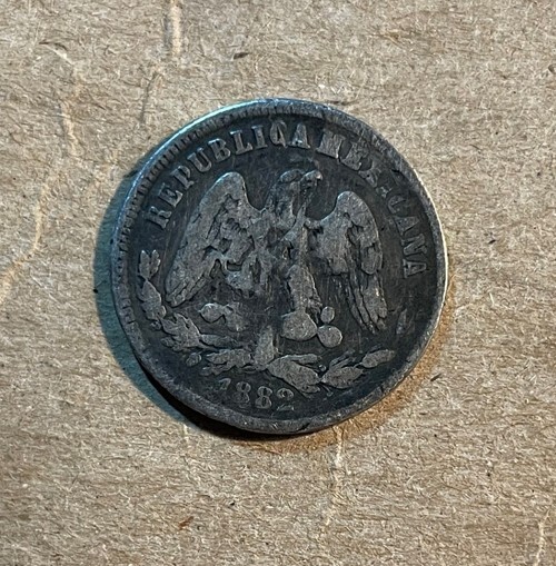 Mexico - 1882 ZsS Silver 25 Centavos - Popular