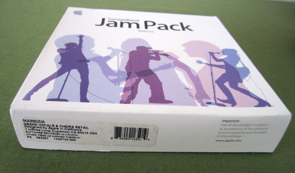 Apple GarageBand Jam Pack Voices One Install Disc