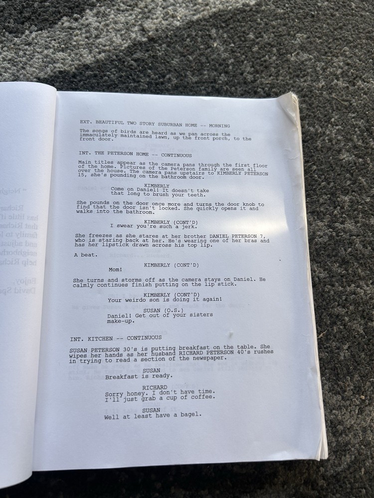 Neighborhood Rare David Spates Original Script