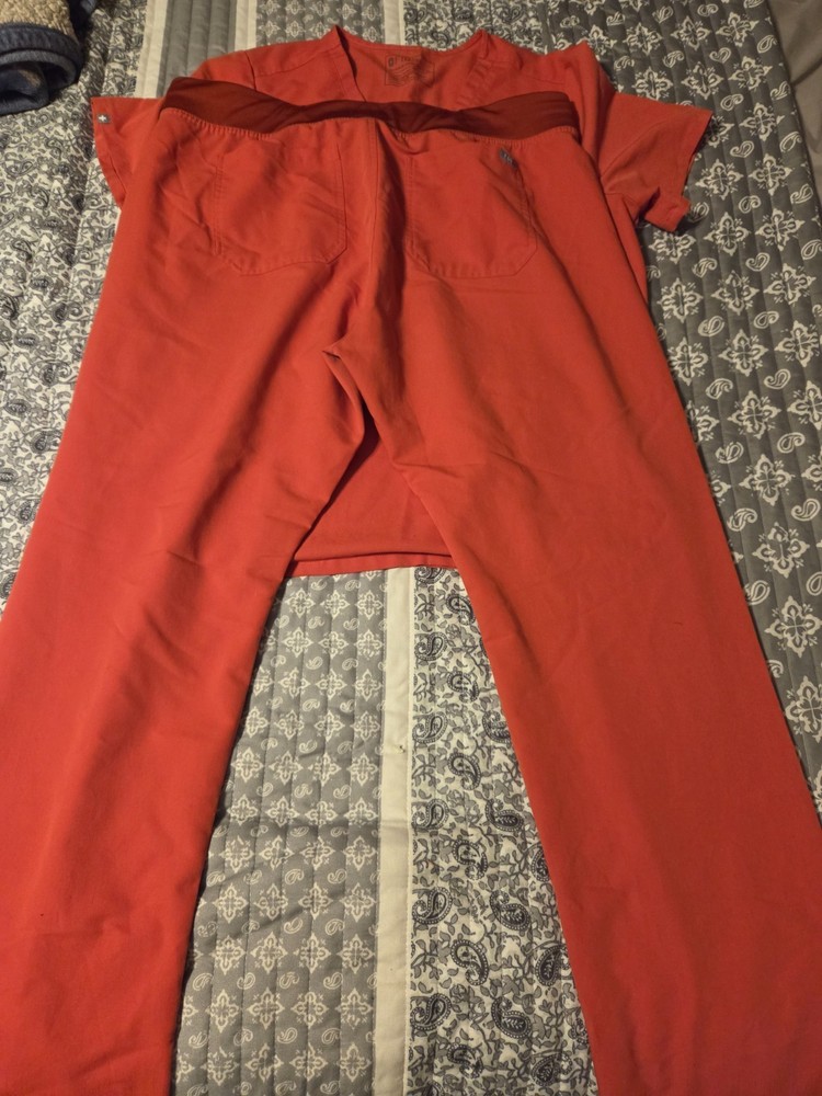 Womens Orange FIG scrub set xlarge