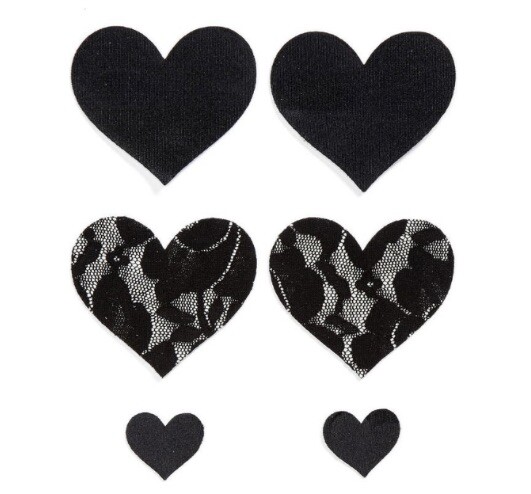 B-Six Nippies Basic Heart Pasties 3-Pack - Women's #BASIC-HEARTS Size C NWT