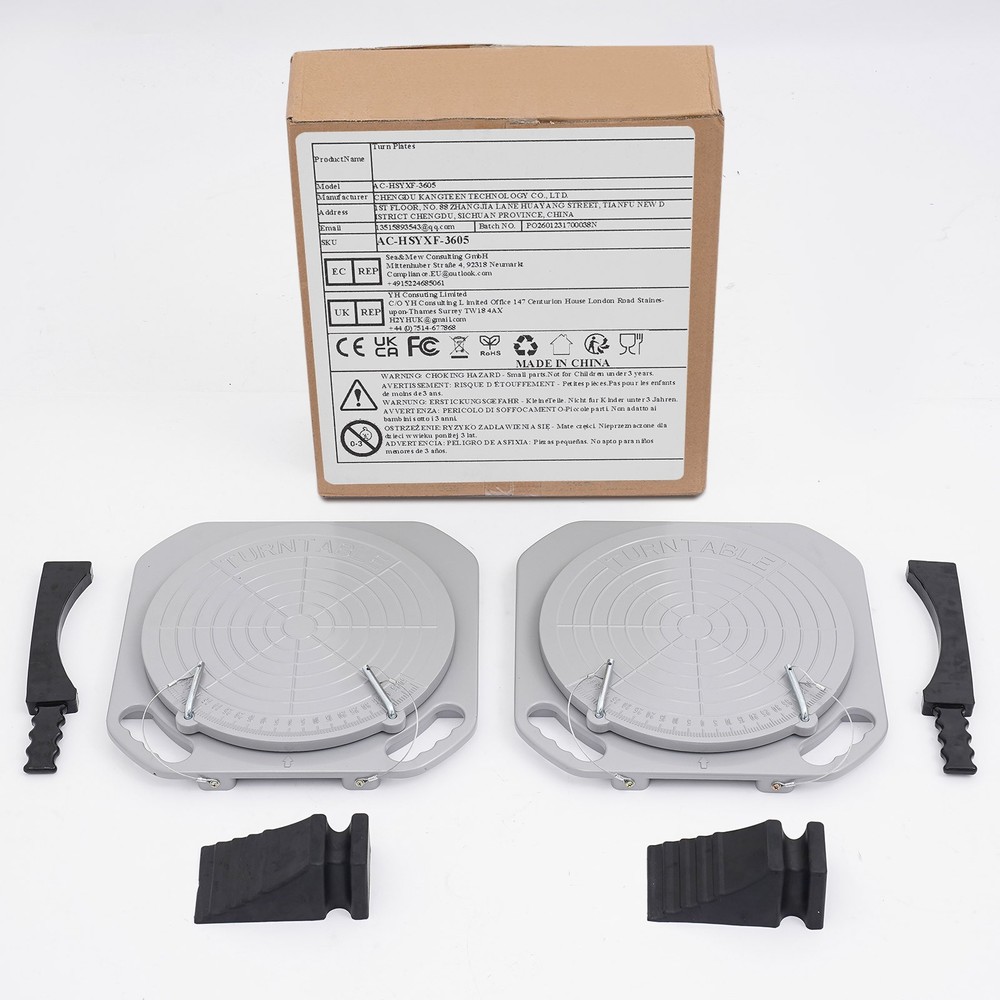 2pcs 5 Ton Front End Wheel Alignment Turntable Plate 360?? Rotating Plate Table