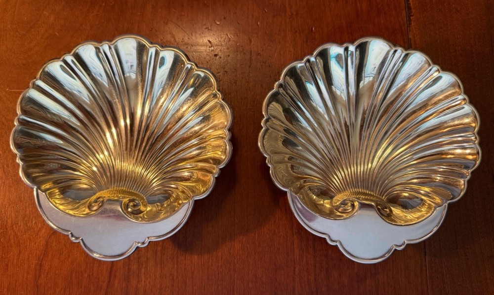 VINTAGE - GORHAM - STERLING SILVER SHELL CANDY / NUT DISHES (2), ASW=5.42OZ