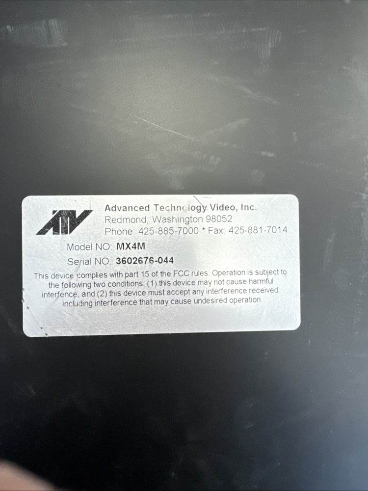 Atv Advanced Technology Video Mx4m