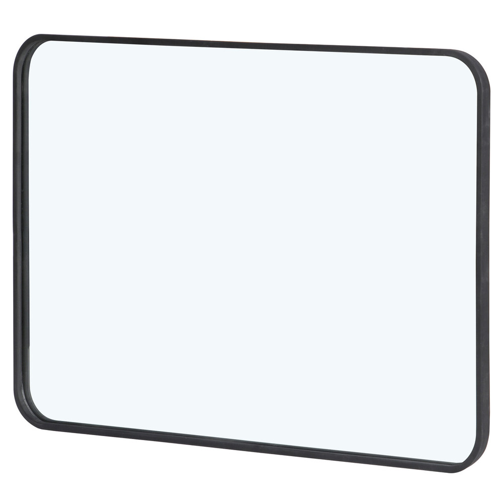 Rectangular Wall Mirror 24'' × 36'' Metal Black Frame Suit for Bedroom Bathroom