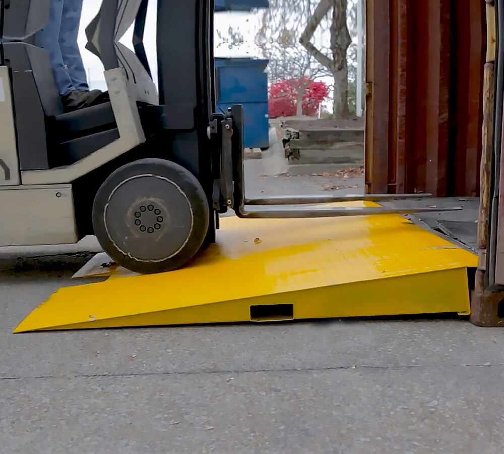 49"x86" Shipping Container Loading Ramps 14000 # Capacity Forklift Compatible
