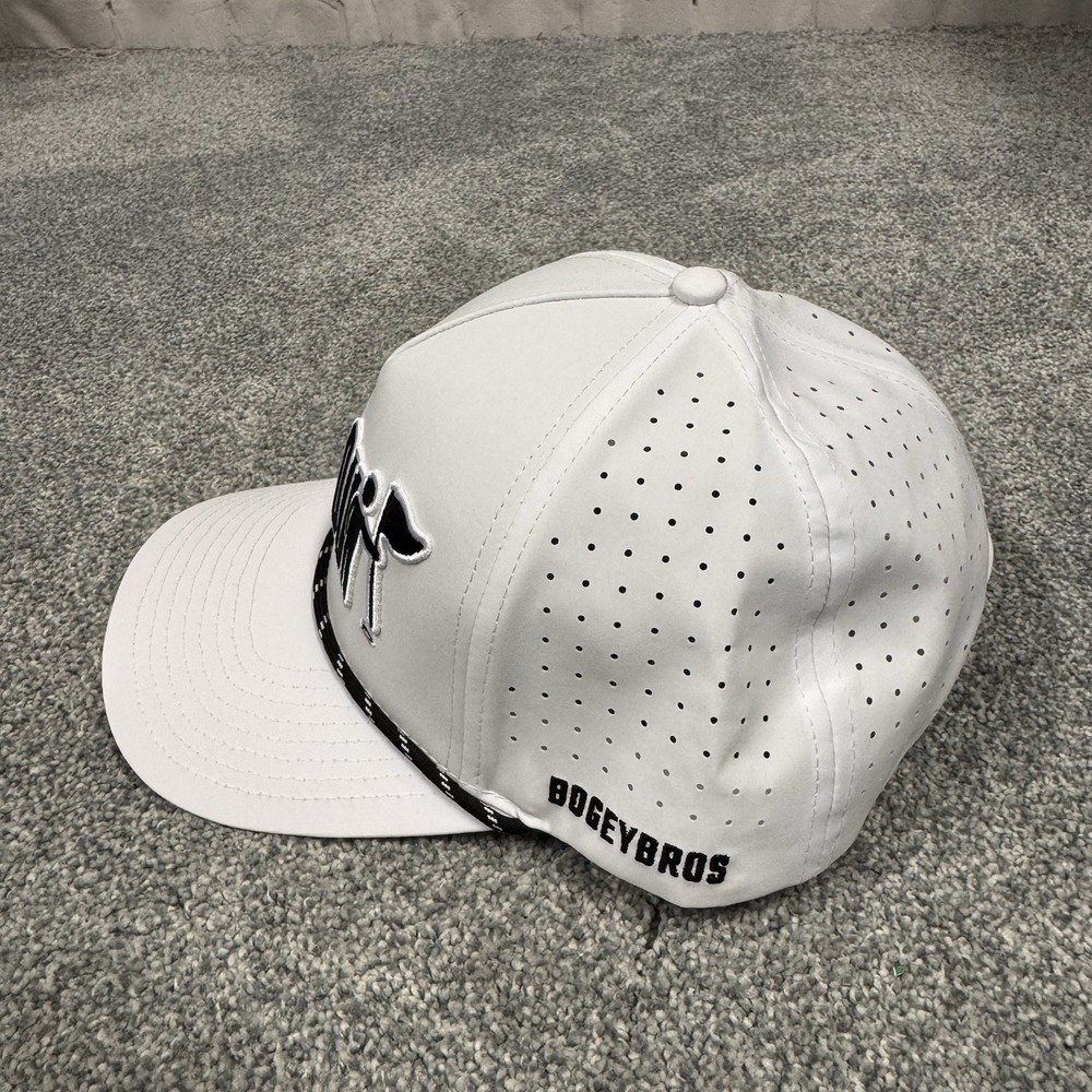 Bogey Bros Men's Golf Hat Pull Out Performance Vented Snapback White OS