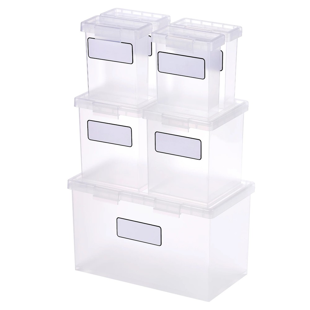Bostitch Konnect Nest Clear Boxes, Stacking/Nesting, 7-Piece Bundle, 1 Large