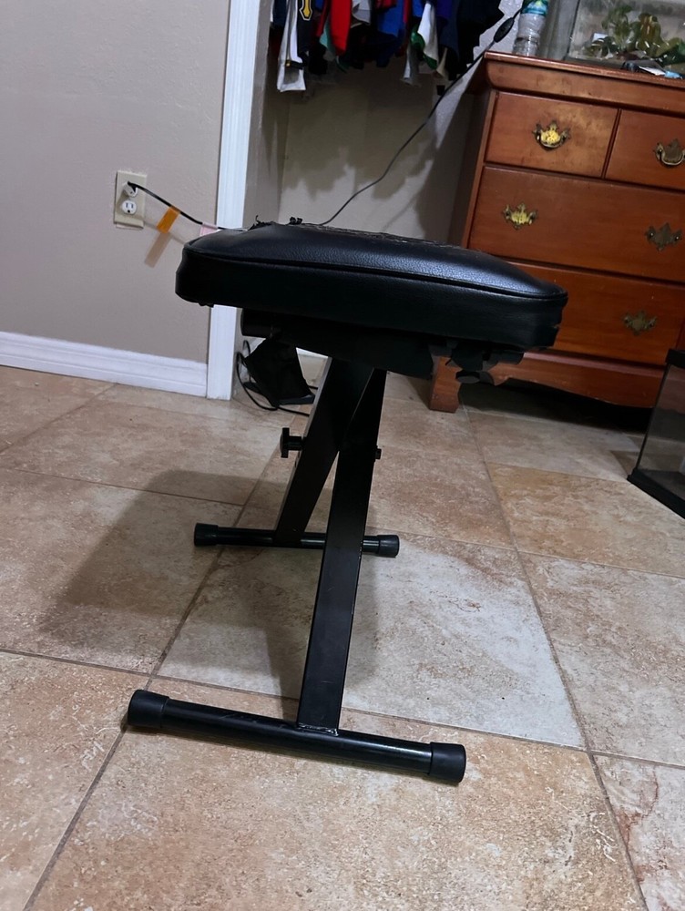 Black, Old, used piano seat