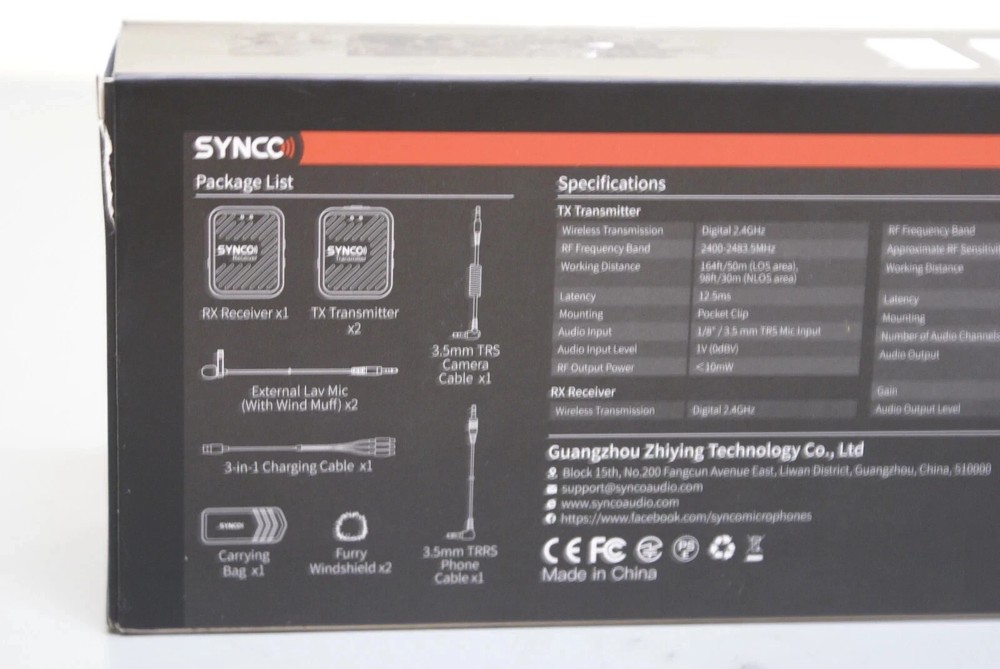 SYNCO G1 A2 2.4GHz Wireless Lavalier Microphone System 1 Receiver 2 Transmitter