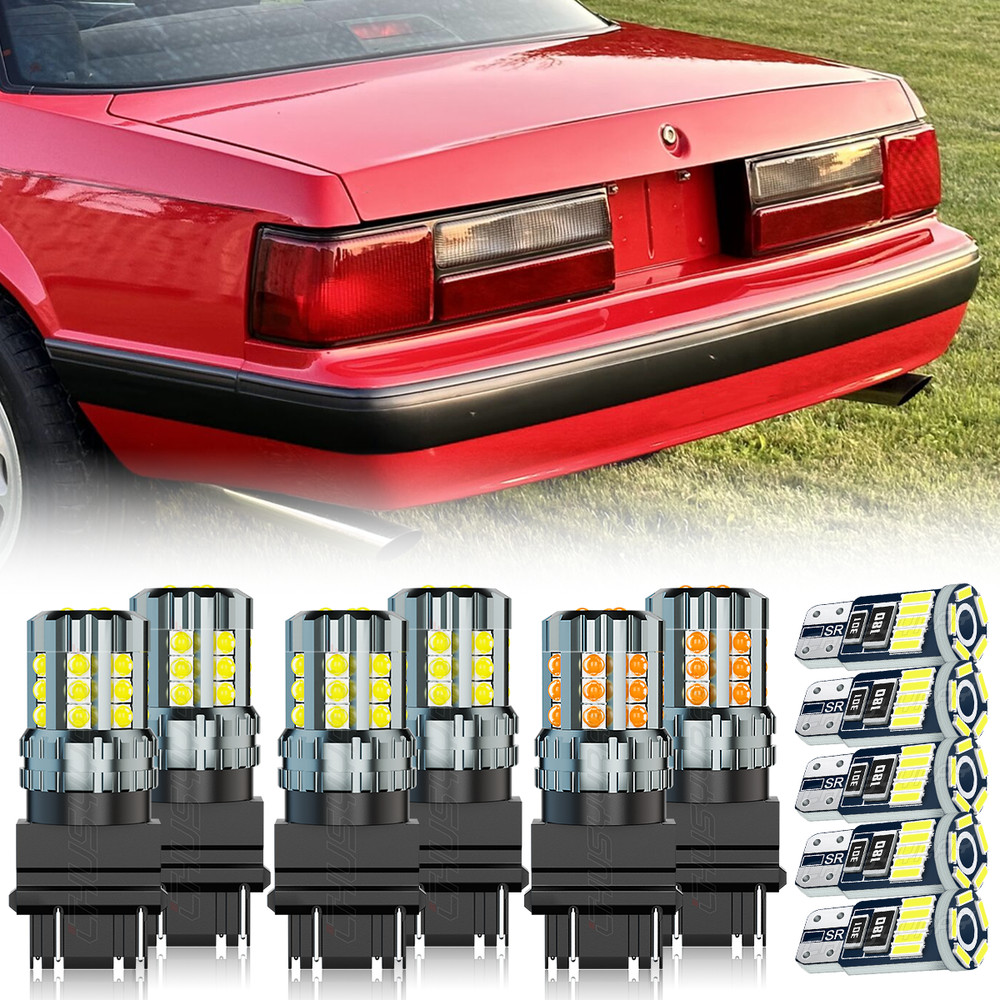 For Ford Mustang 87-93 LED Rear Turn Signal Brake Reverse Side Marker Bulbs Kit