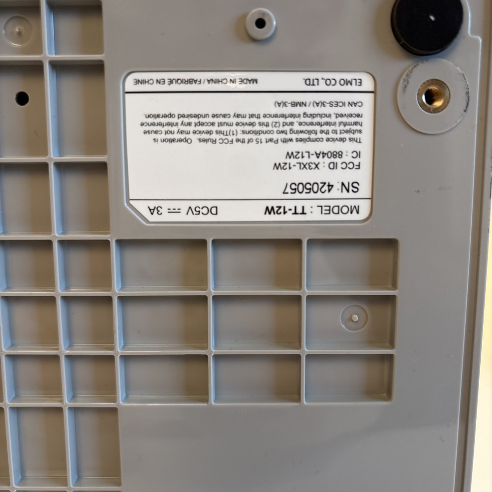 Elmo TT-12W Interactive Document Camera Presenter UNTESTED PREOWNED