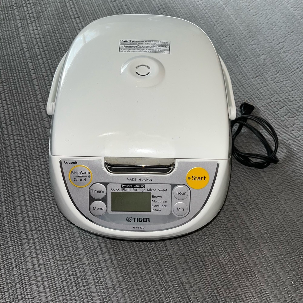 Tiger JBV-S10U 5.5 Cup Microcomputer Rice Cooker White Multi-Menu