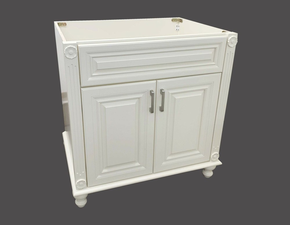 Antique White Single Bathroom Vanity Base Cabinet