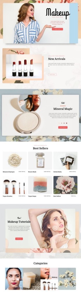 Beautiful Elementor Templates 15 , Mobile Responsive, Salon WordPress Website.