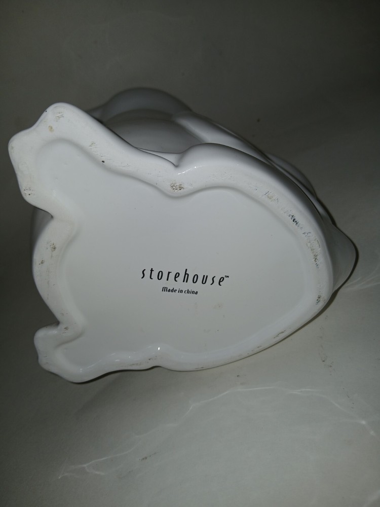 Vintage White Ceramic Pottery Duck Water Pitcher 9.5