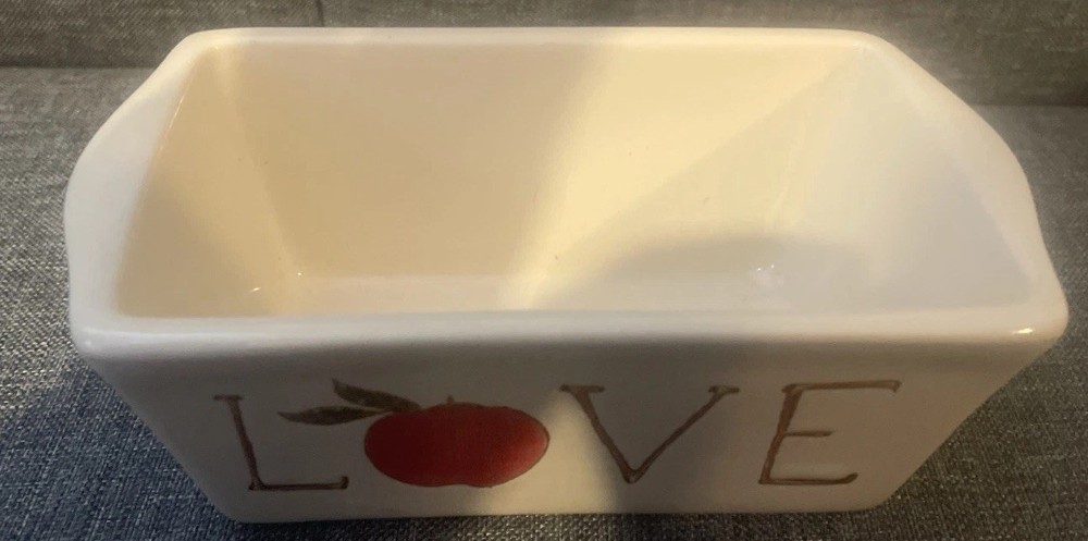 Nantucket Mini Ceramic Baking Loaf Dish - LOVE & Apples Pattern