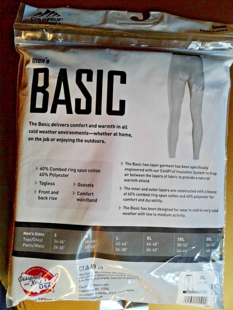 Coldpruf Platinum Men's Base Layer Pants - Black, Size XL
