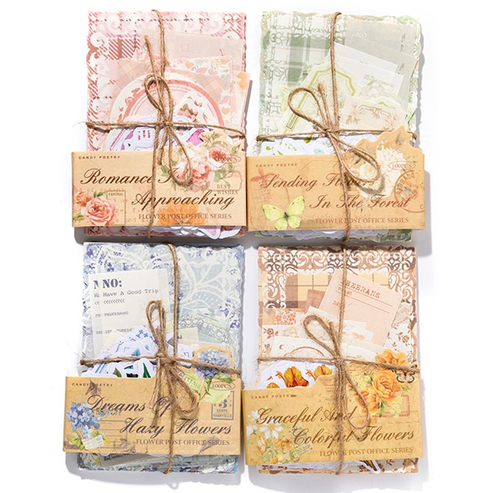 400 PCS Scrapbook Paper Pack Decorative Pattern Junk Journal Ephemera NO4
