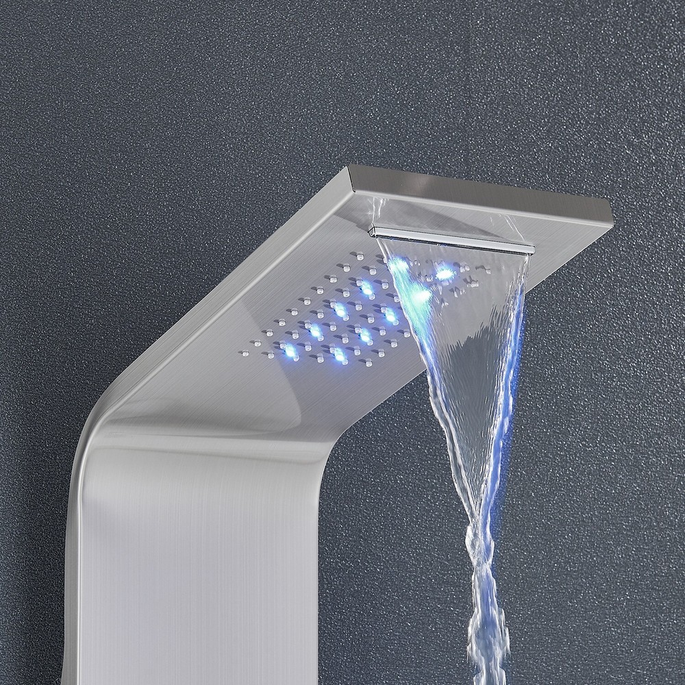 ELLO&ALLO LED Shower Panel Tower Rain Massage Shower System Set Body Spa Jet