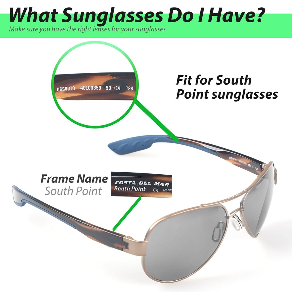 Walleva Replacement Lenses For Costa Del Mar South Point - Multiple Options