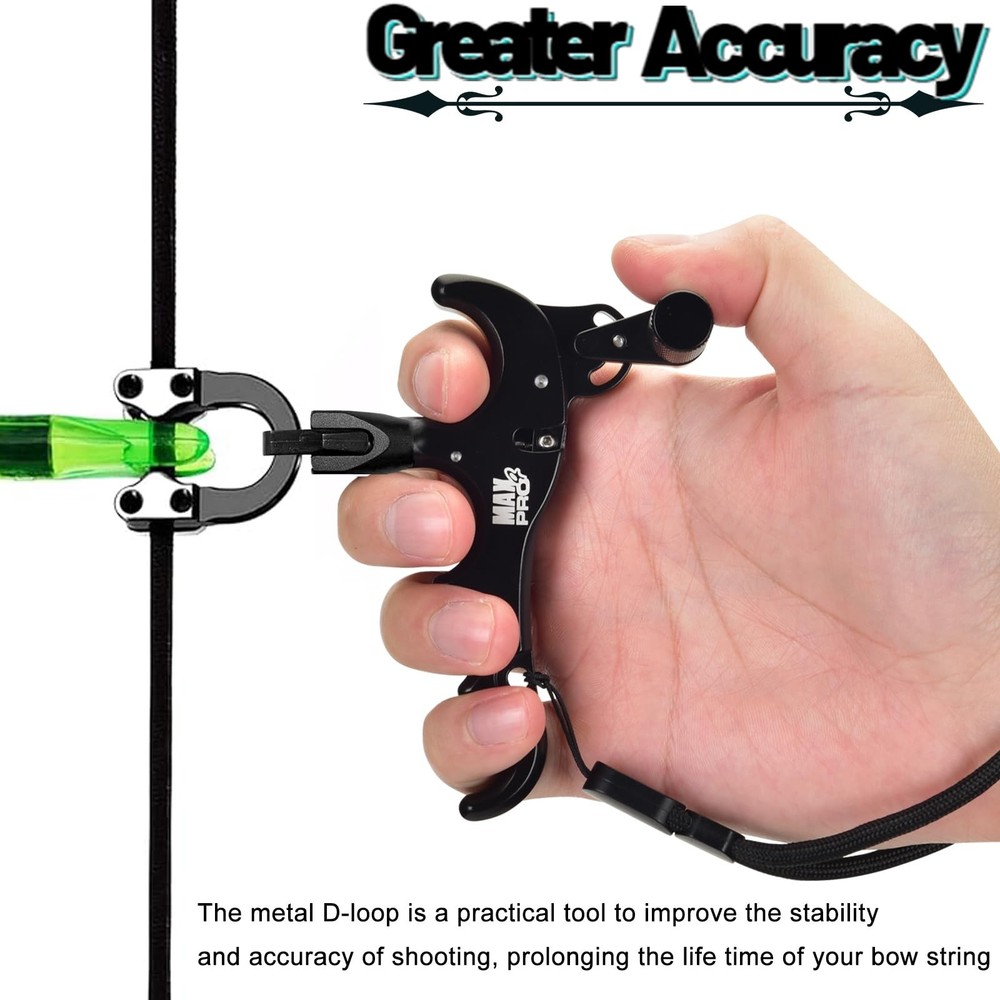 DD Bow Release Archery Release 360° Rotatable Thumb Release for Compound Bo