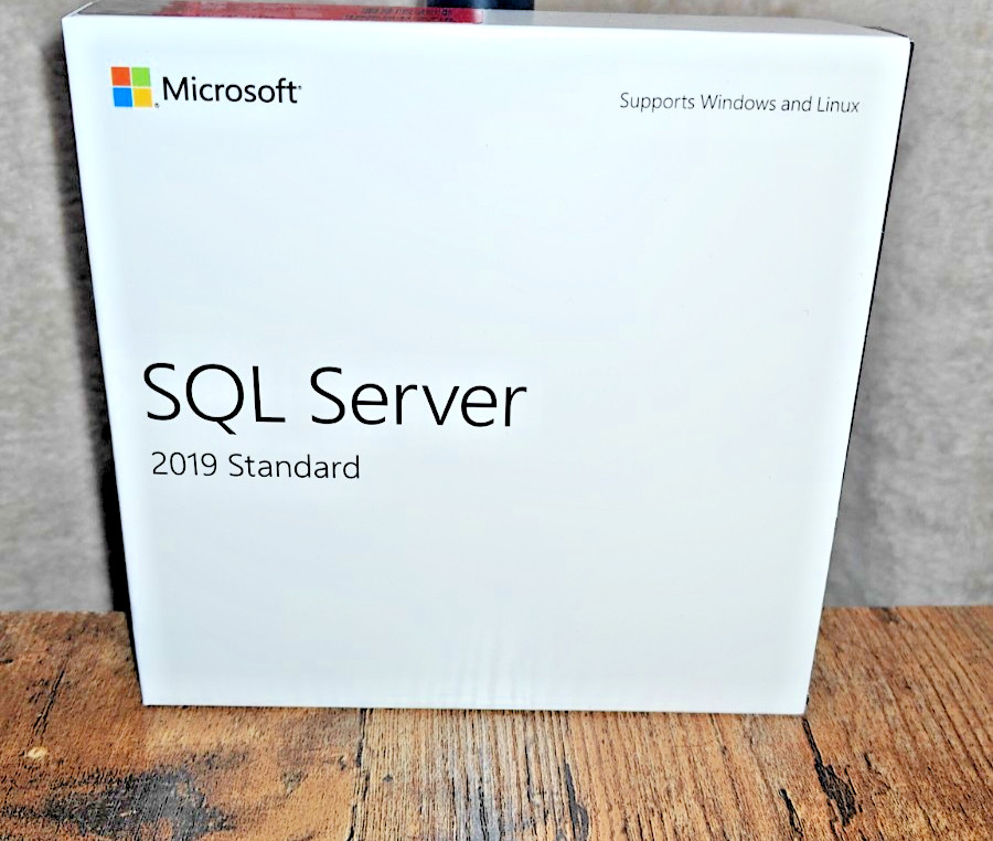 Genuine SQL Server 2019 Standard - 16 Core Full Box License, 10 User CALs (New)