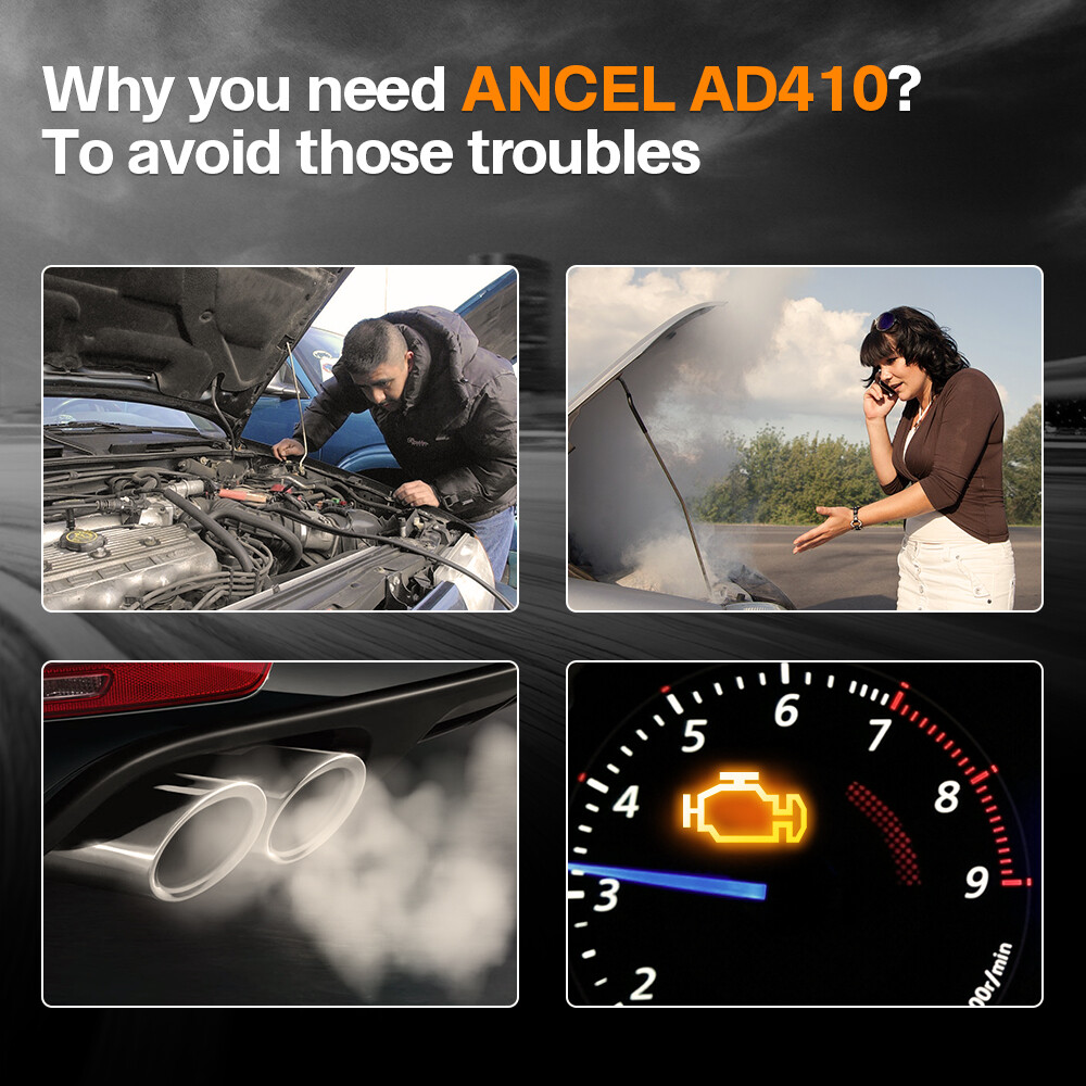 Car OBD Code Reader Clear Code OBD2 Scanner Check Engine Light Tool ANCEL AD410