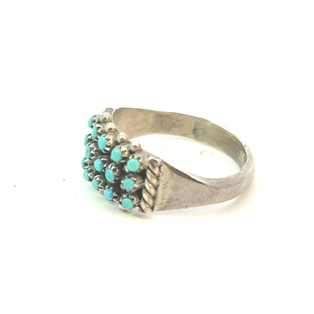 Haloo Zuni silver snake eyes ring