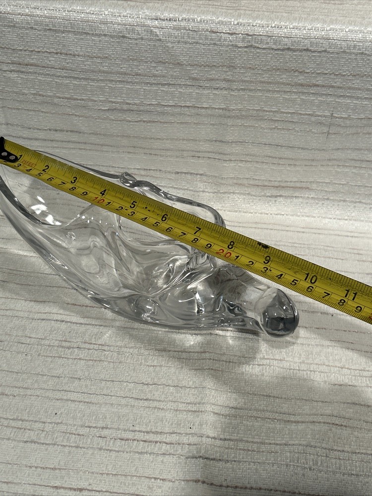 Large Clear Glass Elf Shoe Planter