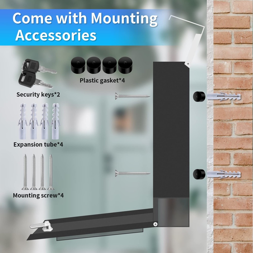 Locking Wall-Mount Mailbox, Large Capacity 16*16*4.5inch, Gray-square