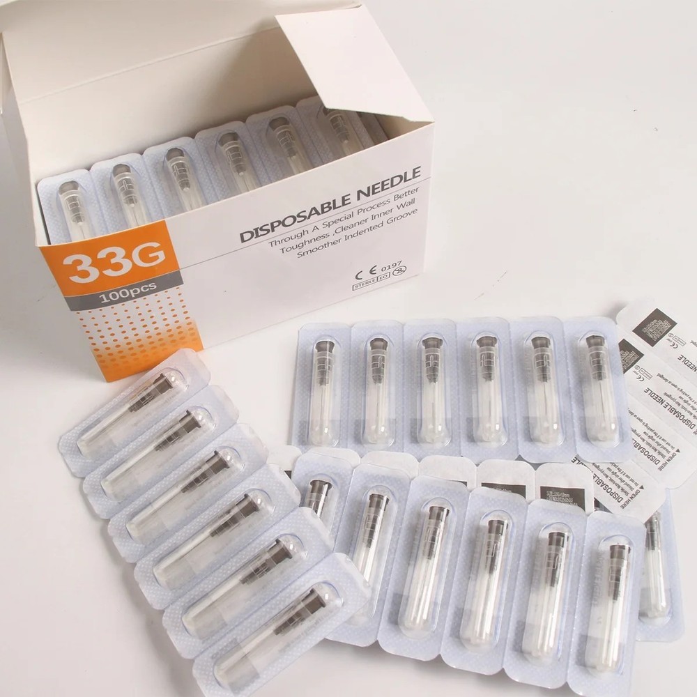 100Pcs Tattoo Needle Micro Needles 33G Disposable Sterile Injection-Needle