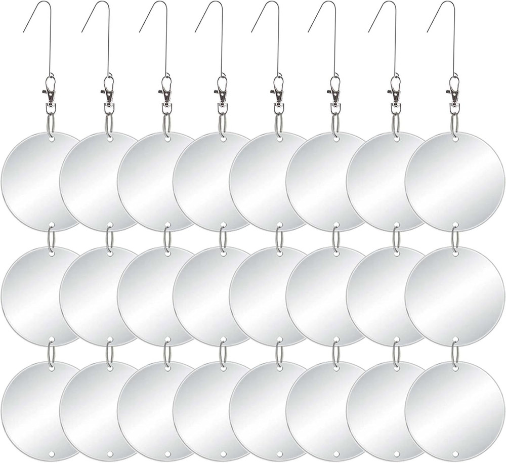 Upgraded Bird Scare Discs Set - Large 24 Discs - Highly Reflective Double-Sided