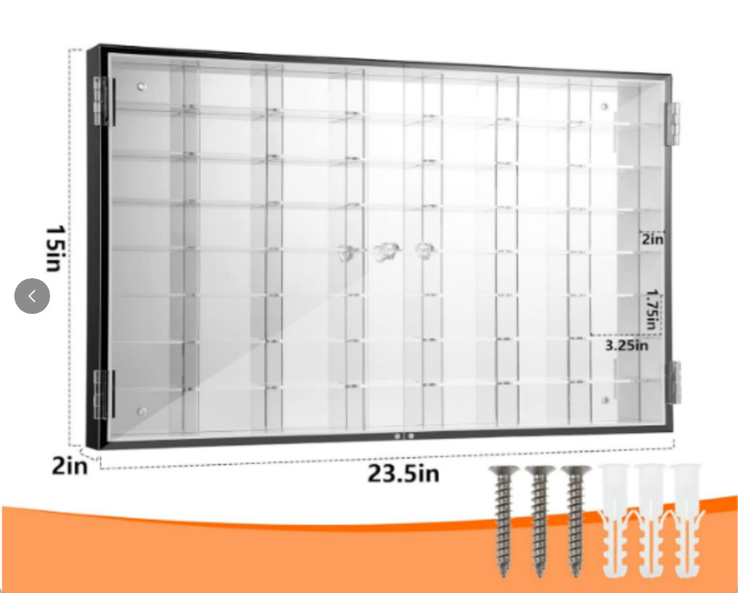 56 Car Mirrored Display Case for 1/64 Scale