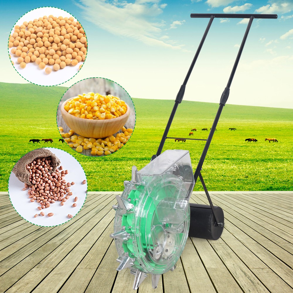 Manual Seeder Machine Hand Push Roller Soy Corn Carousel Precision Seeding Tool