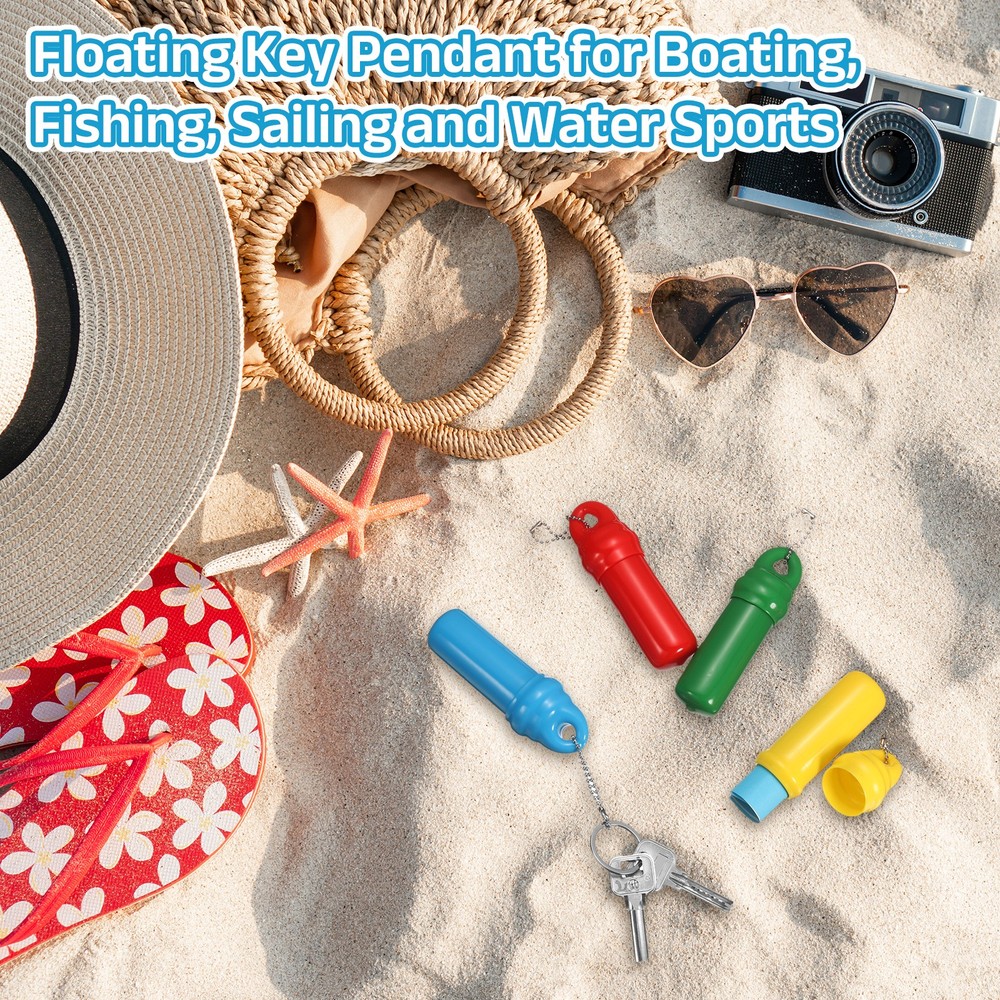 Floating Car Keychain with Waterproof Container, White