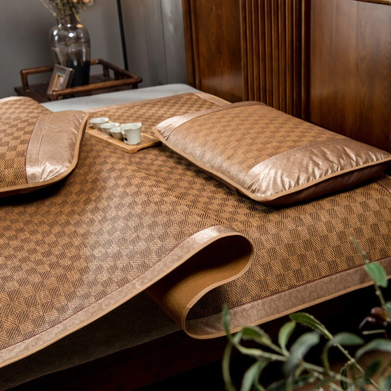 Summer Sleeping Mat For Bed Rattan Foldable Nature Bamboo Cool Bed Mat Pad