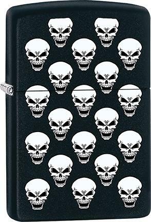 Zippo Windproof Metal Design Fire Lighter - White Skulls