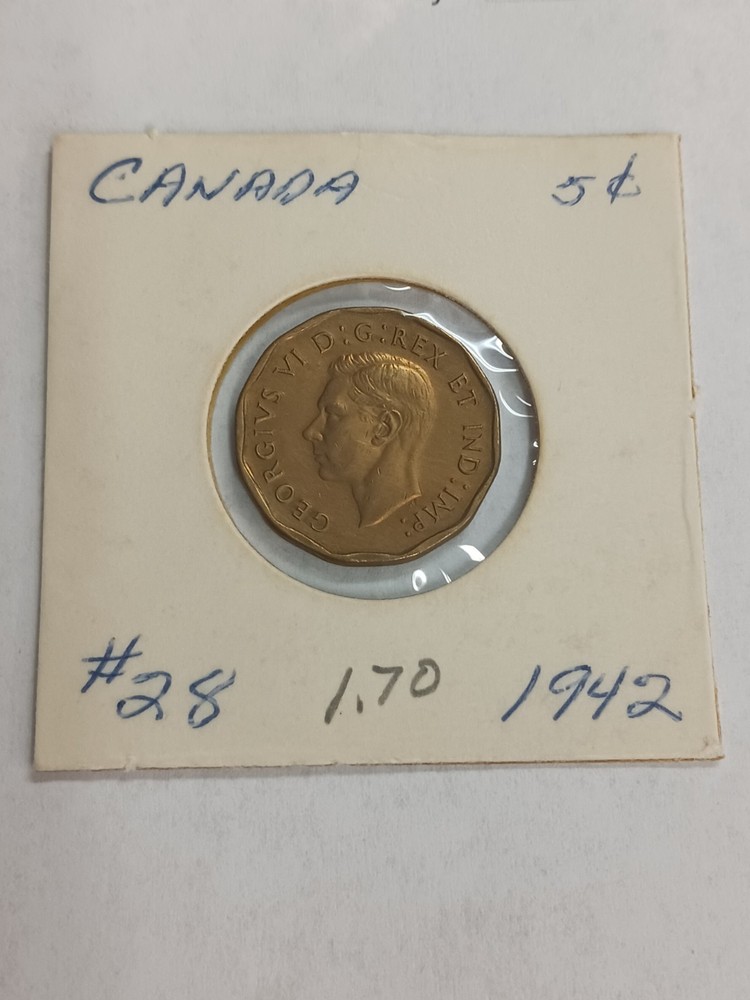 1942 Canada 5 Cents Tombac EF