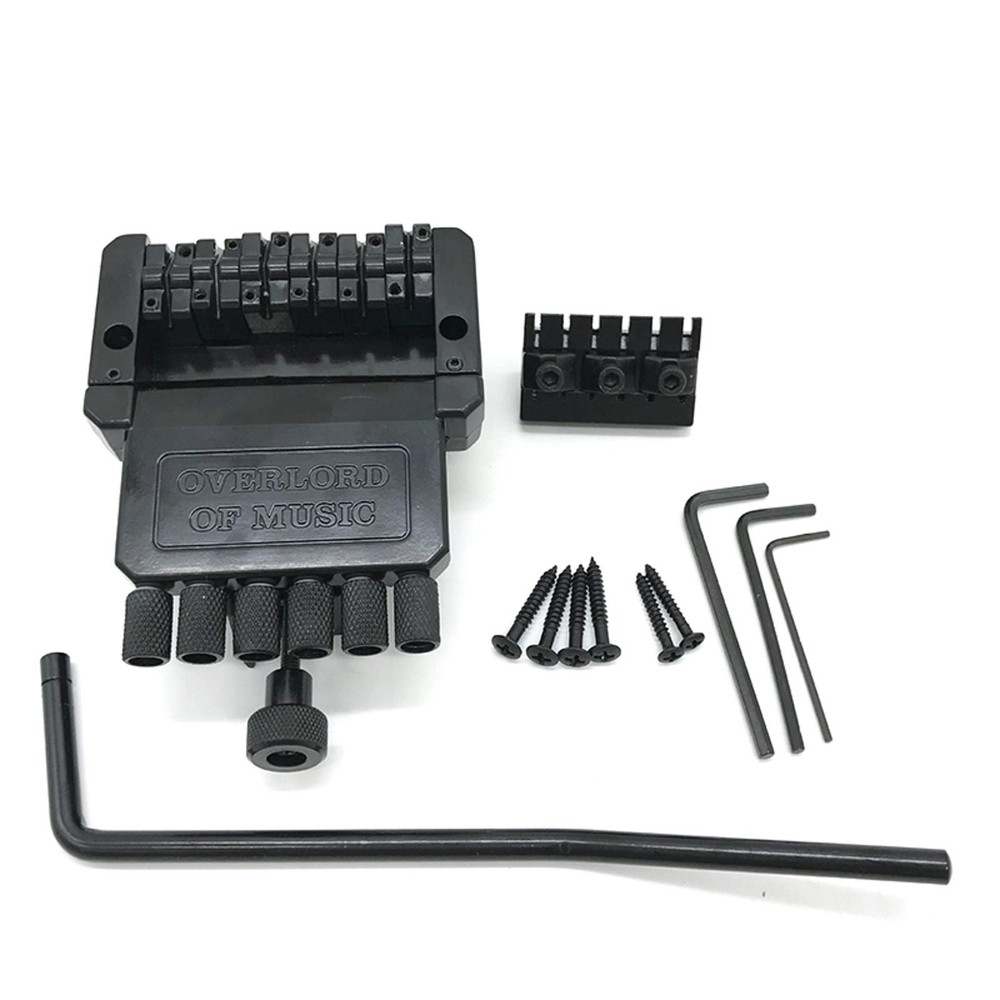 Alloy 6 String Saddle Headless Electric Guitar Bridge Tailpiece Replacement Part