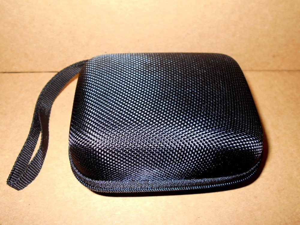 Black Hard-sided 4x3" rectangular Zippered Camera Case Electronics Cards Black