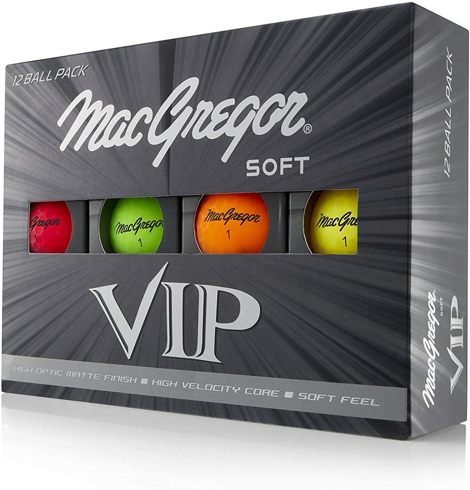 MacGregor VIP High Visibility SOFT 2 DOZEN GOLF BALLS Free 2 Dozen Tees