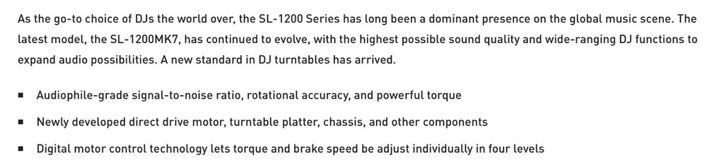 Supreme Technics Turntable Model SL-1200MK7