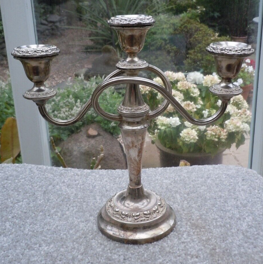 Silver Plated 3 arm Candelabra by Ianthe.
