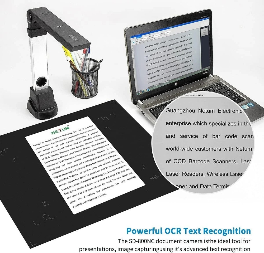 NetumScan Book & Document Camera for Teachers, Multi-Language OCR and English...
