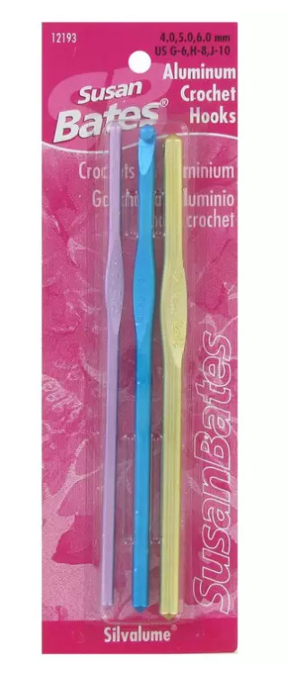 Susan Bates Silvalume Crochet Hooks New